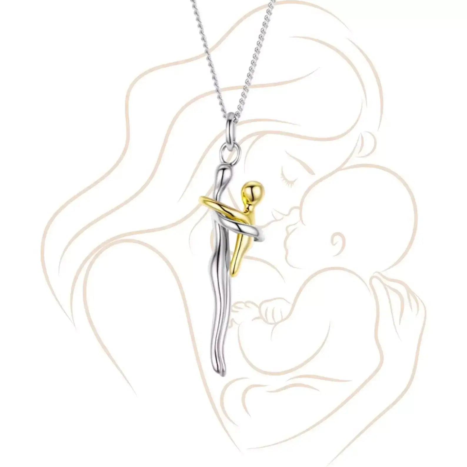mother and child necklace, mother daughter necklace, hug necklace, titanium necklace gift, Christmas gift for mum, Christmas jewellery gift, luxury rose box gift, meaningful Christmas gift, mum necklace UK, sentimental jewellery gift, mother child pendant, gift for mother UK, Christmas necklace UK, preserved rose gift box, premium titanium jewellery, necklace gift for daughter, emotional gift for mum, Christmas sale jewellery