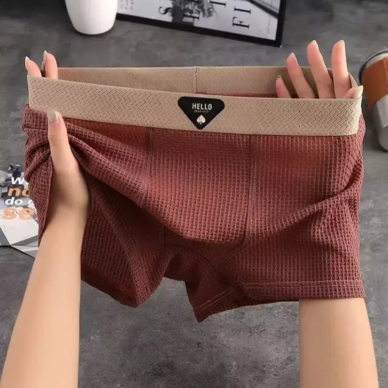 Red FlexCool boxer briefs with breathable cooling mesh fabric