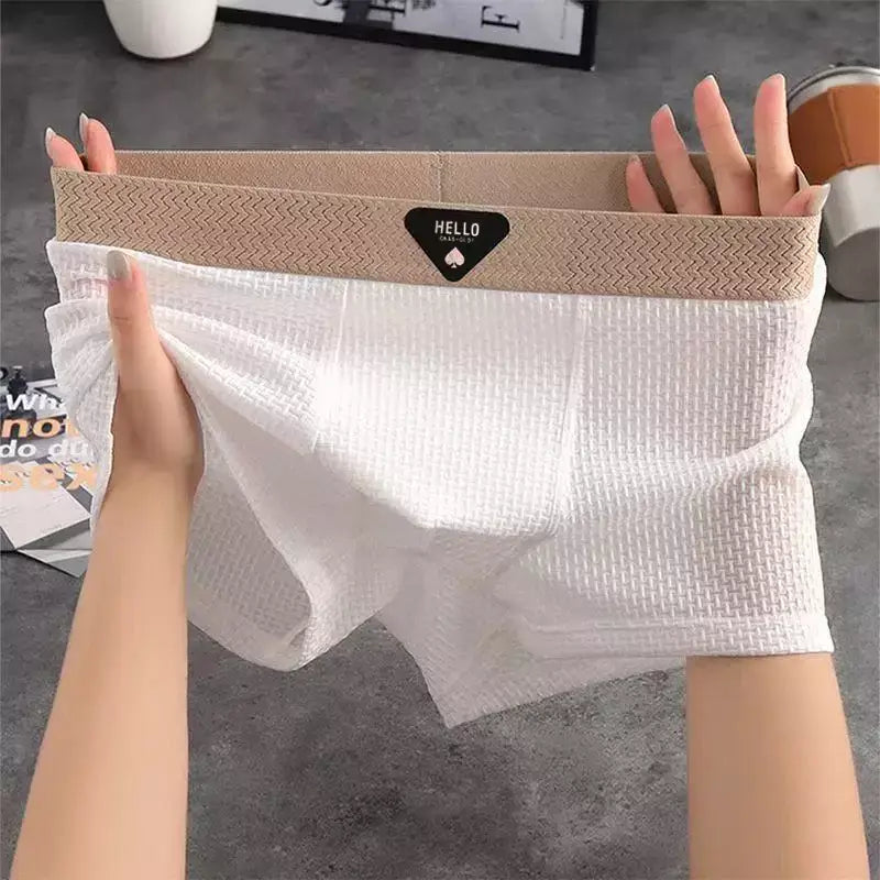 White FlexCool boxer briefs with lightweight breathable mesh fabric