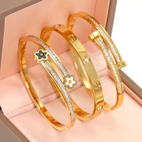 Elowen Ladies’ Bracelet Set, gold bracelets for women, cuff bracelets for women, women’s fashion bracelets, gift for her, elegant bracelets for women, stainless steel bracelets women, cubic zirconia bracelets, trendy bracelets for women, jewellery gifts for women, ladies’ bracelet set, luxury bracelets for women, party bracelets for women, stylish women’s bracelets, fashion accessories for women