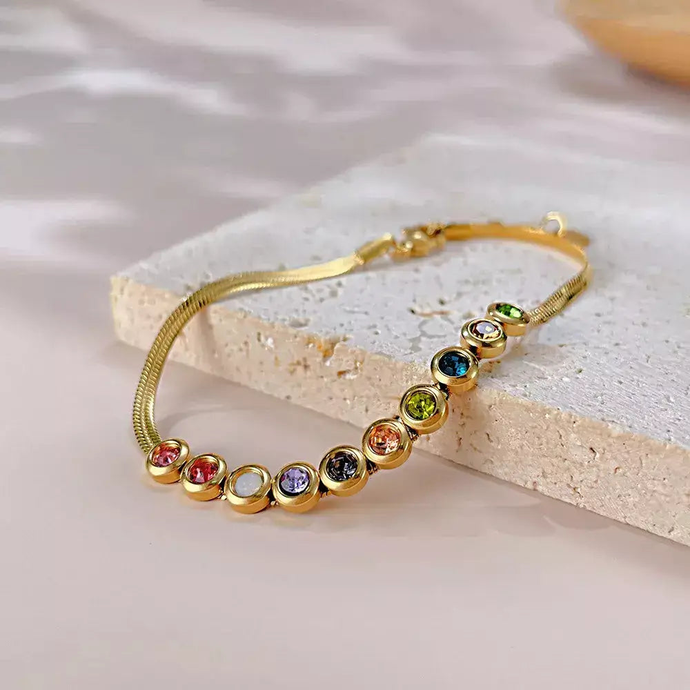 Luxe Radiance Women's Bracelet, women's stainless steel bracelet, zircon jewellery for women, luxury bracelet for everyday wear, elegant women's accessory, small high-grade bracelet, fashionable bracelets UK, light luxury jewellery, durable women's bracelet, gift for her bracelet, office to evening jewellery, sophisticated women's bracelet