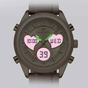 Glam Pulse Ladies’ Watch, ladies watch, women’s watch, ladies wristwatch, elegant ladies watch, fashion ladies watch, luxury women’s watch, quartz ladies watch, waterproof ladies watch, heart shaped ladies watch, silicone strap ladies watch, casual ladies watch, dual display women’s watch, stylish ladies watch, gift watch for women, girls fashion watch