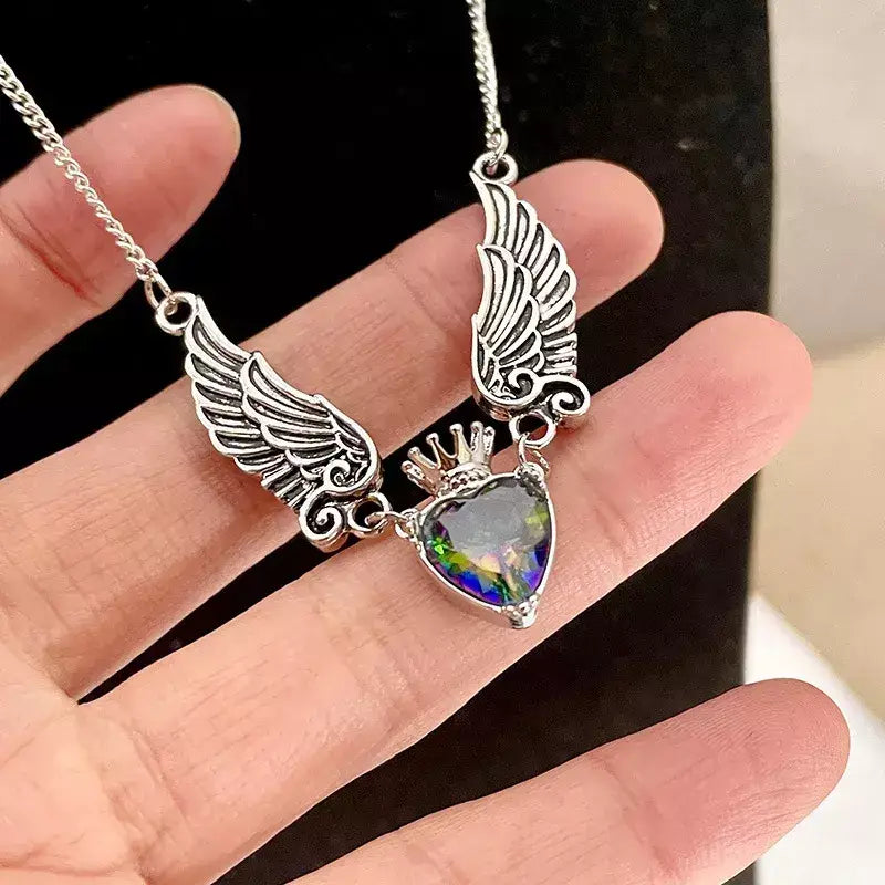 Ethereal Crownheart Necklace,valentinesdaygift, valentinesgiftforher, romanticnecklace, heartnecklace, gothicnecklace, vintagejewellery, womensnecklace, angelwingsnecklace, crownedheartnecklace, gothicjewellery, valentinesnecklace, valentinesdaynecklace, romanticvalentinesnecklace, gothicnecklaceforwomen, vintagegothicnecklace, angelwingsheartnecklace, heartcrownnecklace, necklacegiftforher, valentinesgiftjewellery, romanticjewellerygift, loveheartnecklace