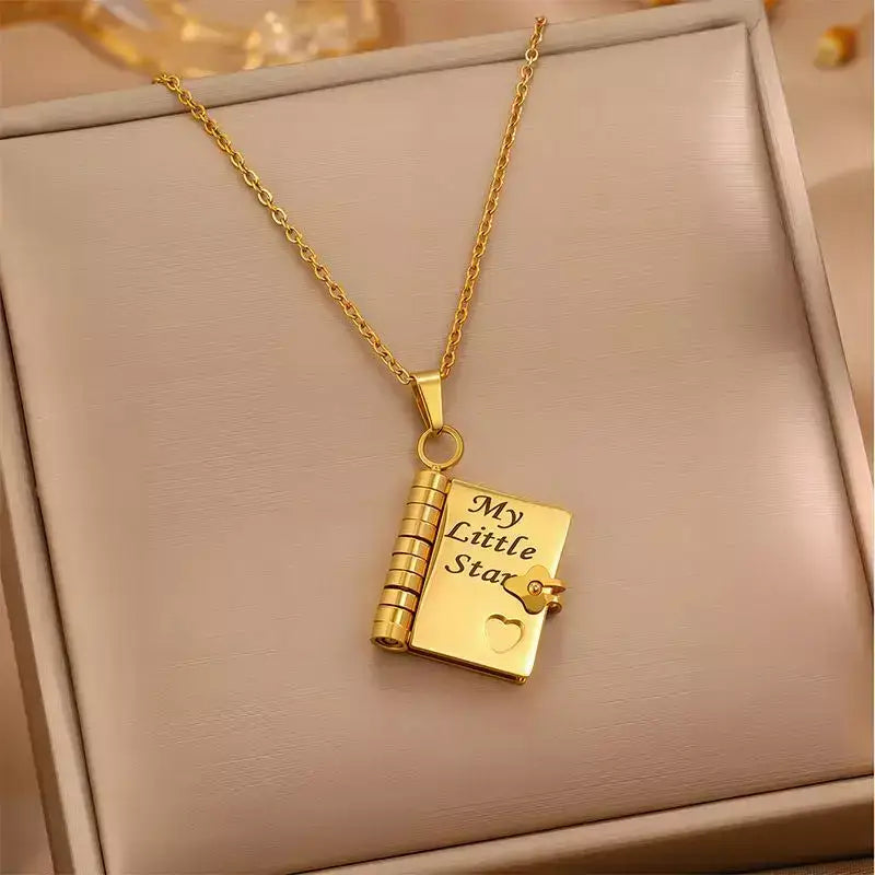 Engraved Book Necklace for Daughter,ngraved necklace for daughter, book pendant necklace, personalised gift for daughter, stainless steel necklace, openable book pendant, sentimental jewellery, birthday gift for daughter, meaningful gift, daughters necklace, heartwarming gift