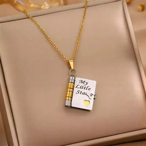 Engraved Book Necklace for Daughter,ngraved necklace for daughter, book pendant necklace, personalised gift for daughter, stainless steel necklace, openable book pendant, sentimental jewellery, birthday gift for daughter, meaningful gift, daughters necklace, heartwarming gift