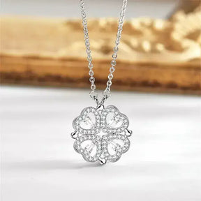 Magnetic Love Clover Necklace, Romantic necklace for couples, Couple’s magnetic necklace, Heart clover pendant necklace, Unisex romantic jewellery UK, Anniversary gift for her UK, Valentine’s Day gift UK, Meaningful gift for loved one, Symbolic love necklace, Gift box with roses necklace, Magnetic couple necklace UK, Love pendant necklace, Special occasion necklace, Romantic jewellery gift, Unique necklace for girlfriend, Eternal love necklace, Lucky clover necklace, Magnetic heart necklace