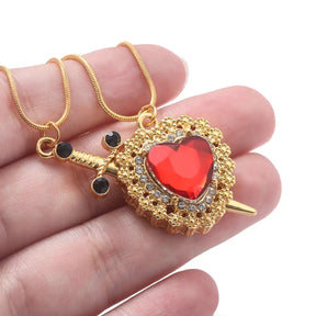Heart & Sword Zircon Necklace Set - Buy 1, Get 2,
buy heart sword necklace, heart sword necklace UK online, romantic jewellery gift for girlfriend, unique valentine’s gift for her, affordable zircon necklace set, waterproof stainless steel heart necklace, heart sword zircon necklace set, heart and sword pendant meaning, zircon crystal heart necklace, unique couple necklace set, stainless steel romantic jewellery