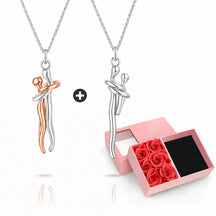 eternal embrace necklace, eternal embrace necklace set, couple necklace set, matching couple necklaces, romantic gift for girlfriend, meaningful gift for her, necklace gift for girlfriend, gift for wife, mother and child necklace, family necklace gift, necklace with rose gift box, luxury rose box gift, anniversary gift for girlfriend, sentimental gift for her, buy 1 get 1 free necklace