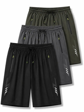 FlexDry quick-dry gym shorts in dark grey, lightweight stretch fabric