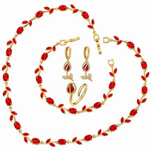 tulip jewellery set, jewellery gift for her, gift for women, luxury jewellery set, women's jewellery set, floral jewellery set, necklace bracelet earrings ring set, premium jewellery gift, elegant jewellery set, jewellery with gift box