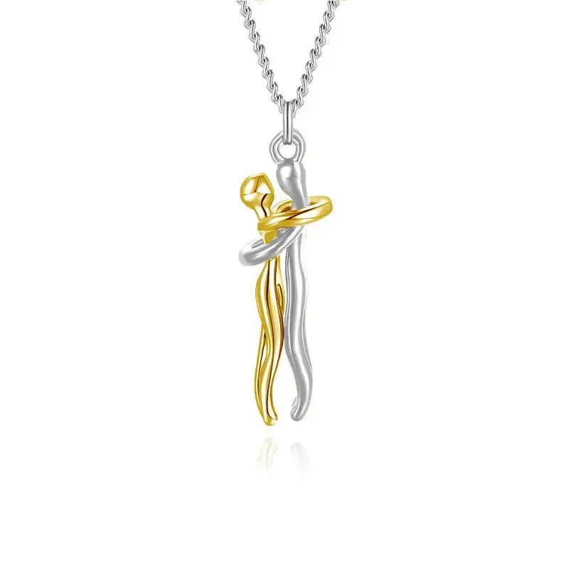 Eternal Embrace Couple Necklace, Eternal Embrace Necklace, Embrace Chain, Lovers Necklace, Soulmate Necklace, Couple Chain, Infinite Love Chain
