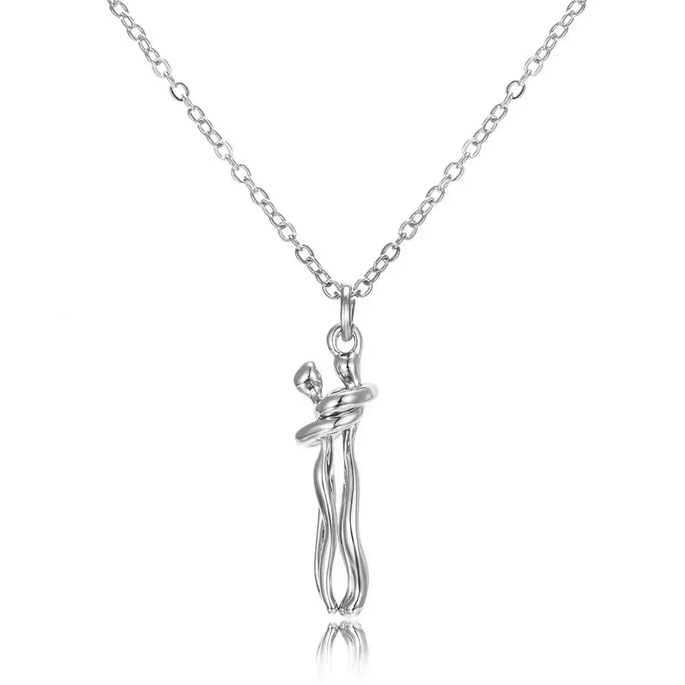 Eternal Embrace Couple Necklace, Eternal Embrace Necklace, Embrace Chain, Lovers Necklace, Soulmate Necklace, Couple Chain, Infinite Love Chain