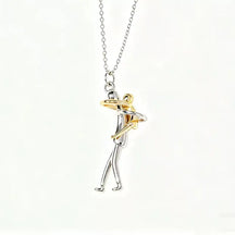 Silver Father & Son Embrace Pendant Necklace – Meaningful Gift for Dad