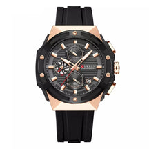 Vortex Men’s Watch in black with rose gold details and chronograph dial