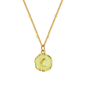 Moon – Lime Green: 40 cm + 5 cm chain, 16 x 12 mm pendant, 5.1 g