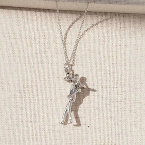Silver Father & Son Hug Pendant Necklace – Elegant Family Keepsake