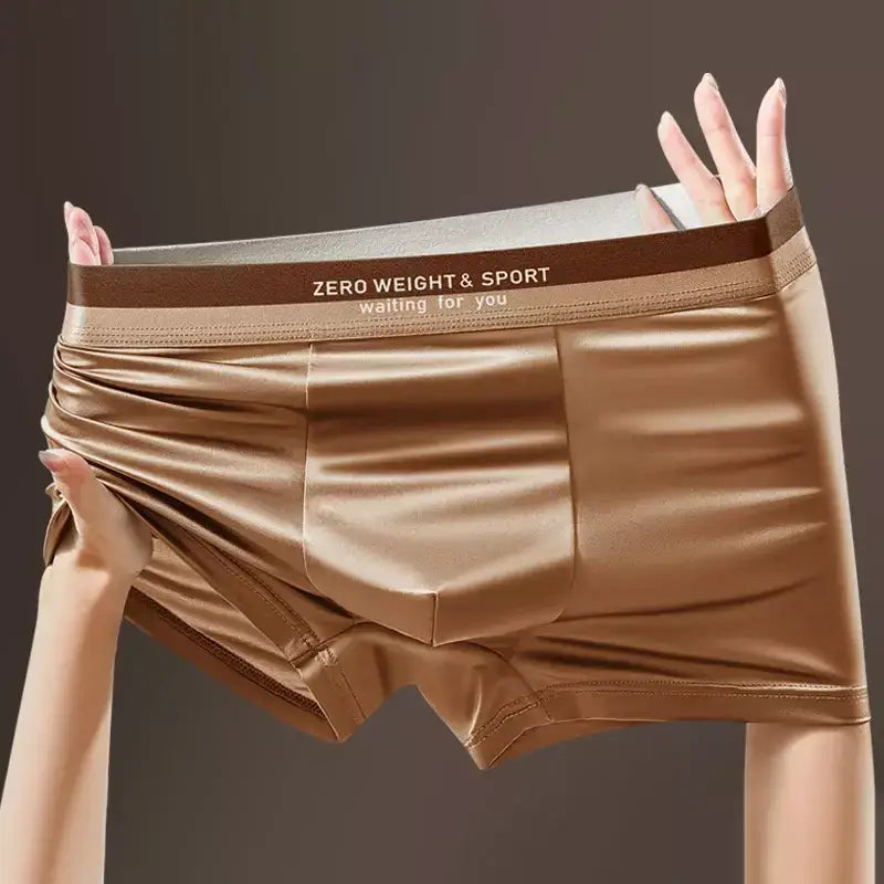 Veyro brown men’s boxer briefs with smooth breathable fabric