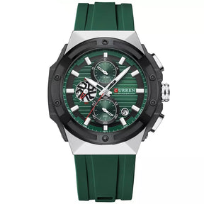 Vortex Men’s Watch in green with silver details and chronograph dial