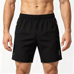 AeroDry Men's Black Quick-Dry Shorts – Lightweight Stretch Shorts with Adjustable Drawstring
