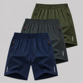 AeroDry Men's Shorts 3-Pack – Navy, Grey and Green Quick-Dry Stretch Shorts