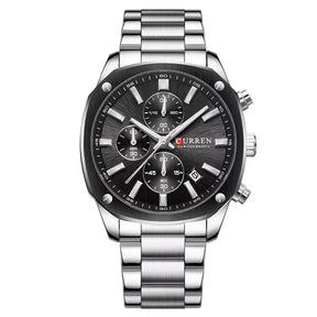 Veltrix Men’s Chronograph Watch in silver with black dial